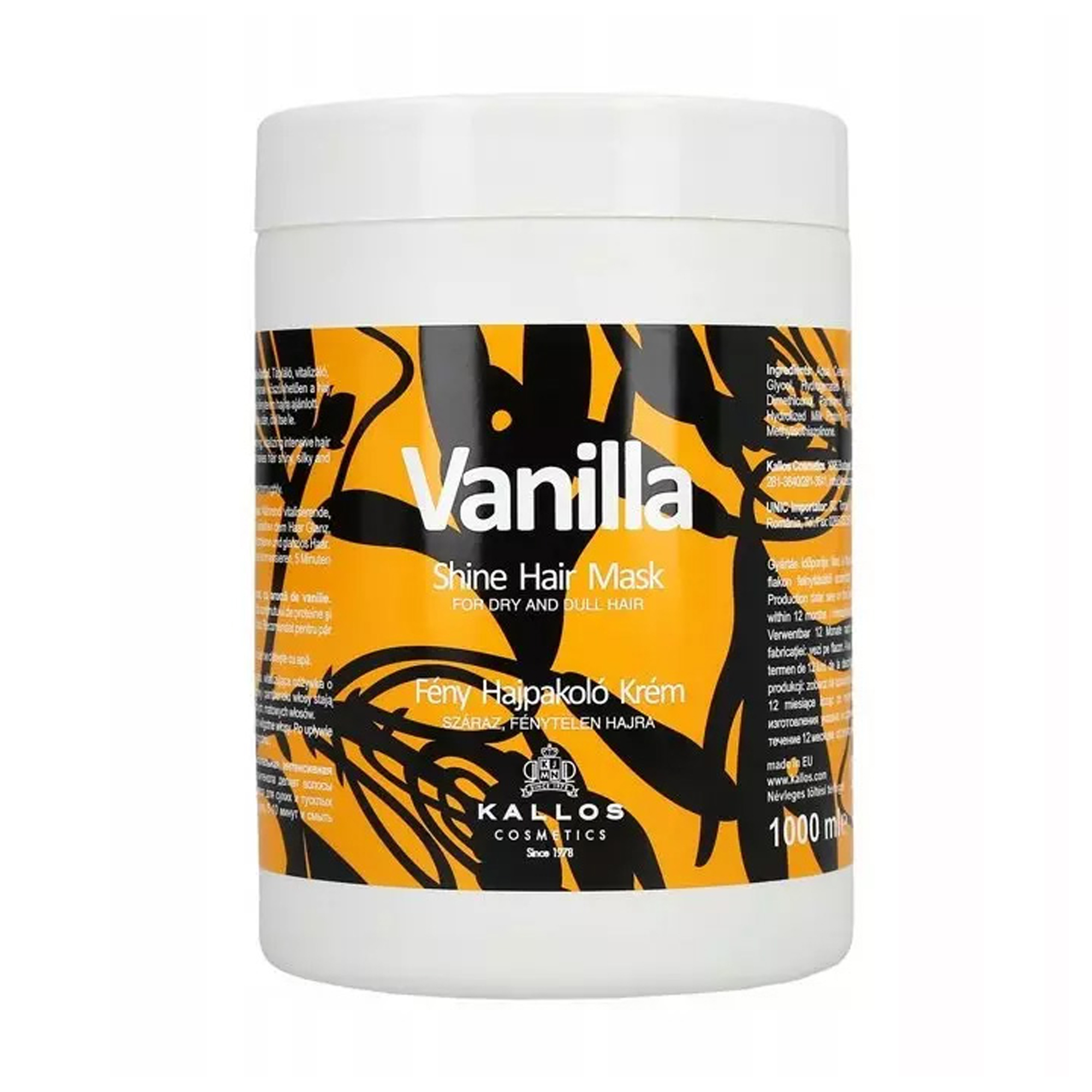 Маска Kallos Cosmetics Vanilla Shine Hair Mask для сухого волосся, 1 л